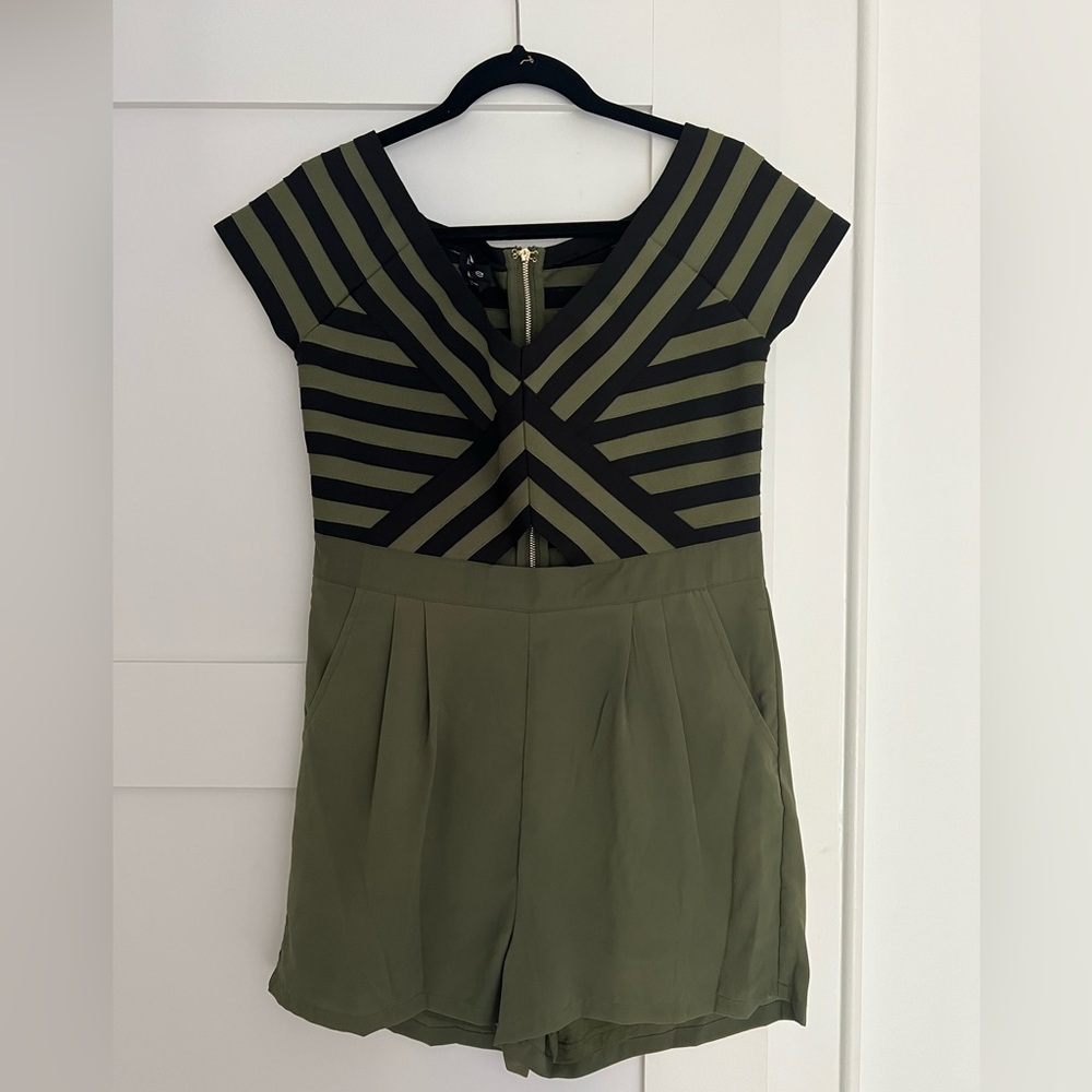 Bebe Green & Black Romper